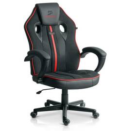 Scaun de gaming, tapiteria EmbrONE™, design ergonomic, reglare a inaltimii, 108-120 cm, baza stabila si roti netede, negru si rosu - - Roveli
