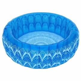 ​Piscina gonflabila pentru copii Bestway, confectionata din vinil, capacitate 401 l, 2 suporturi pentru pahare, model boho frumos, diametru 168 cm, albastru - - Roveli