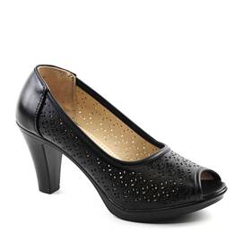 Pantofi cu platforma, de dama , perforati A9896-BLACK, Culoare (12): Negru, Marime (12): 36* - - Roveli