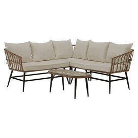 Set de gradina din ratan, bej/natural/negru , ARALY - - Roveli