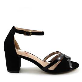 Sandale comode de dama , din catifea O826-BLACK, Culoare (12): Negru, Marime (12): 40 - - Roveli