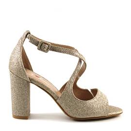 Sandale elegante de dama , cu reflexe stralucitoare 908-3-GOLD, Culoare (12): Auriu, Marime (12): 36 - - Roveli