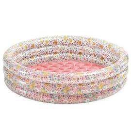 Piscina gonflabila, realizata din pvc, 3 inele gonflabile, model floral, 86 x 25 cm, multicolor - - Roveli