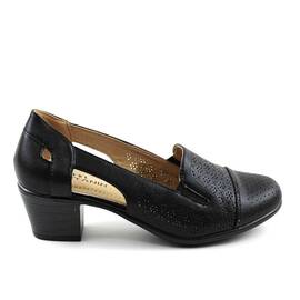 ​Pantofi comozi de dama , cu decupaje laterale , perforati Q261-BLACK, Culoare (12): Negru, Marime (12): 37* - - Roveli