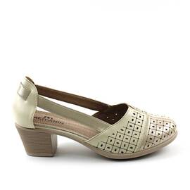 Pantofi comozi de dama , cu decupaje laterale , perforati B162-BEIGE, Culoare (12): Bej, Marime (12): 40 - - Roveli