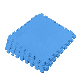 Covor Protectie Piscina Puzzle DacEnergy, 8 Bucati, 50x50 cm, Grosime 10 mm, PVC, Suprafata 1.9 mp, Antiderapant, Termoizolant, Rezistent Apa si Mucegai, Montaj Rapid, Compatibil Trambuline Locuri de Joaca Terase, 1.4 kg, Albastru - - Roveli