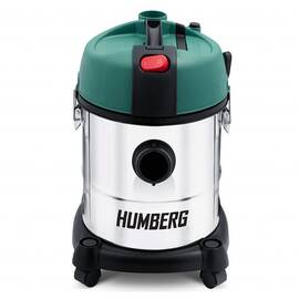 RESIGILAT: Aspirator industrial, putere 1200W, aspirare umeda si uscata, fara sac, 20L, filtru HEPA, functie suflare, argintiu si verde - - Roveli