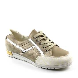 ​Sneakers dama , cu elemente stralucitoare 895210-3-BEIGE, Culoare (12): BEJ/AURIU, Marime (12): 40 - - Roveli