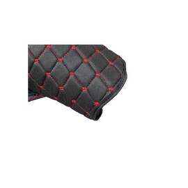 Covor auto imitatie piele dedicat Camion Renault T,podea pe doua nivele,Cutie automata Negru/Rosu Cod:LUX-803 - - Roveli