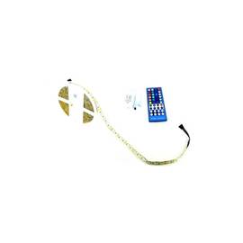 Rola banda 12V cu 1 rand LED SMD 5050 ALB si 1 rand LED SMD RGB 60led/m  IP65 + telecomanda 40 taste - - Roveli