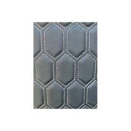 Material imitatie piele tapiterie hexagon  negru /cusatura gri  Cod: Y06NG - - Roveli