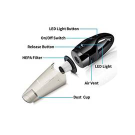 Aspirator auto portabil 12V Premium cu accesorii incluse  Cod: 3166 - - Roveli