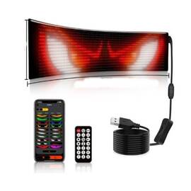 Afisaj LED programabil Eyes Devil, control Bluetooth si telecomanda, USB 5V, 102x348mm  Cod: FST-EY2064 - - Roveli