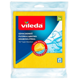 Laveta curatenie, celuloza si bumbac, super absorbanta, reutilizabila, set 3 buc, galben - - Roveli