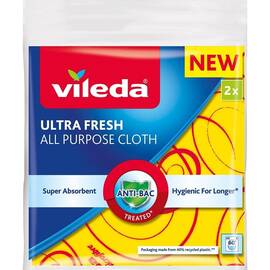 Laveta curatenie, microfibra, antibacteriana, super absorbanta, set 2 buc, galben - - Roveli