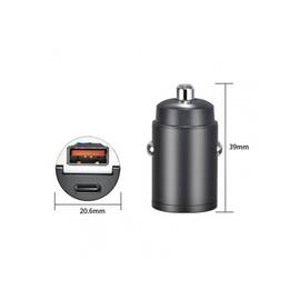 Incarcator auto mini Quick Charge QC4.0 100W si PD30W USB metal compatibil 12V 24V Cod: A088 - - Roveli