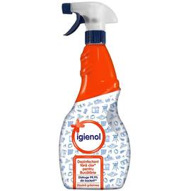 Solutie curatare bucatarie Igienol, lichid fara clor, antibacterian, degresant, 750 ml, pulverizator, alb - - Roveli