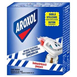 Aparat electric Aroxol, plastic, anti tantari, rezerva lichida, 45 nopti, 35 ml - - Roveli