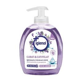 Sapun lichid Igienol, formula antibacteriana, parfum lavanda, 300 ml, pompita, mov - - Roveli