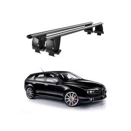 Bare transversale portbagaj auto aluminiu compatibile plafon neted Alfa Romeo 159 Sportcombi  2006-2013 argintii sau negre Cod: CB200101 Kit-109 - - Roveli