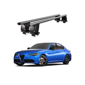 Bare transversale portbagaj auto aluminiu compatibile plafon neted Alfa Romeo Giulia 2016-> argintii sau negre Cod: CB200101 Kit-109 - - Roveli
