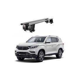 Bare transversale portbagaj auto aluminiu compatibile plafon neted SsangYong Rexton Sport Y400 Musso 2017-> argintii sau negre Cod: CB200101 Kit-101 - - Roveli