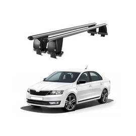 Bare transversale portbagaj auto aluminiu compatibile plafon neted Skoda Rapid NH1 2012-> argintii sau negre Cod: CB200101 Kit-101 - - Roveli