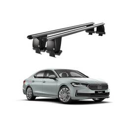 Bare transversale portbagaj auto aluminiu compatibile plafon neted Skoda Superb 3V 2015-> argintii sau negre Cod: CB200101 Kit-109 - - Roveli