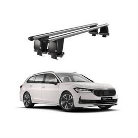 Bare transversale portbagaj auto aluminiu compatibile plafon neted Skoda Superb 3V Combi 2015-> argintii sau negre Cod: CB200101 Kit-109 - - Roveli