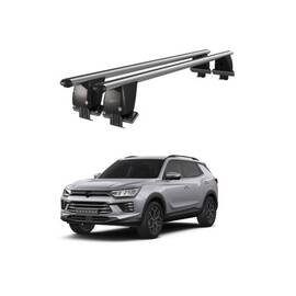 Bare transversale portbagaj auto aluminiu compatibile plafon neted SsangYong Korando 2019-> argintii sau negre Cod: CB200101 Kit-108 - - Roveli