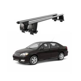 Bare transversale portbagaj auto aluminiu compatibile plafon neted Toyota Corolla E120 Sedan 2000-2007 argintii sau negre Cod: CB200101 Kit-108 - - Roveli