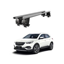Bare transversale portbagaj auto aluminiu compatibile plafon neted Opel Grandland X 2017-> argintii sau negre Cod: CB200101 Kit-101 - - Roveli