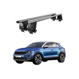 Bare transversale portbagaj auto aluminiu compatibile plafon neted Volkswagen T-Rock 2018-> argintii sau negre Cod: CB200101 Kit-102 - - Roveli