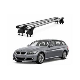 Set bare transversale aluminiu cu prindere in puncte fixe compatibile BMW Seria 3 E91 Touring 2005-2012 negre sau argintii Cod: 120101 Kit 201 - - Roveli