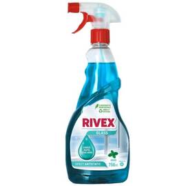 Solutie Curatat Geamuri Spray Rivex Glass, 750 ml, Fara Urme, Efect Antistatic, Aroma Menta, Sticla Oglinzi Geamuri Auto - - Roveli