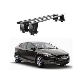 Bare transversale portbagaj auto aluminiu compatibile plafon neted Volvo V40 2012-2016 argintii sau negre Cod: CB200101 Kit-104 - - Roveli