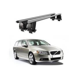 Bare transversale portbagaj auto aluminiu compatibile plafon neted Volvo V70 2007-2016 argintii sau negre Cod: CB200101 Kit-104 - - Roveli