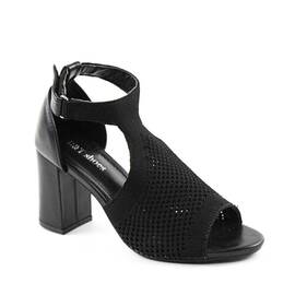 ​Sandale de dama , cu toc gros , inalt MRQ8735-BLACK - - Roveli