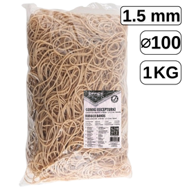 Elastice pentru bani, D 100 mm x 1.5 mm, 1 Kg, OFFICE PRODUCT - - Roveli