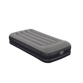 Saltea Gonflabila Bestway, 1 Persoana, Pompa Electrica Integrata, 191x97x36 cm, TRITECH 3 Straturi, Structura I-Beam, Capacitate 150 kg, Perna Incorporata, Negru Gri - - Roveli