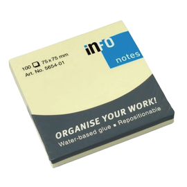 Notes autoadeziv 75 x 75 mm, 100 file, galben pal, INFO NOTES - - Roveli