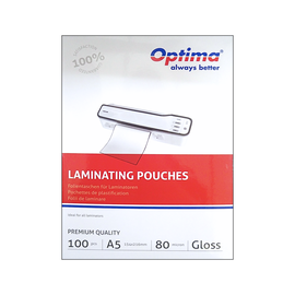 Folie laminare A5, 80 microni, 100 buc/top, OPTIMA - - Roveli