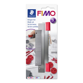Cutter metalic drept si ondulat 3 lame/set FIMO - - Roveli