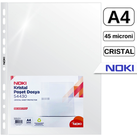 File protectie cristal, 45 microni, 100 buc/set, A4, NOKI - - Roveli