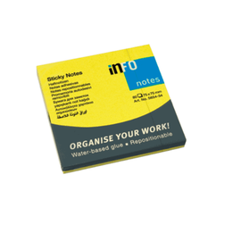 Notes autoadeziv 75 x 75 mm, 80 file, galben neon, INFO NOTES - - Roveli