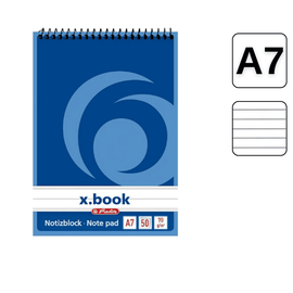 Bloc Notes cu spirala, A7, 50 file, dictando, HERLITZ X.Book - - Roveli