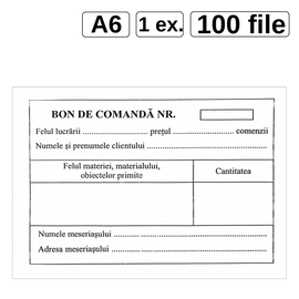 Bon comanda, A6, 100 file/set - - Roveli