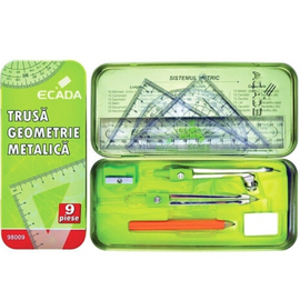 Trusa Geometrie in cutie metalica ECADA - - Roveli