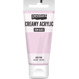 Culoare acrilica creamy semi-gloss, 60 ml, PENTART, Culoare (230): Baby Pink - - Roveli