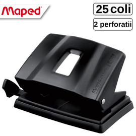 Perforator metalic, MAPED Essentials, 25 coli. Negru - - Roveli